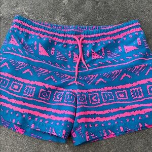 Chubbies Vibrant Blue and Pink Swim Trunks 5 in